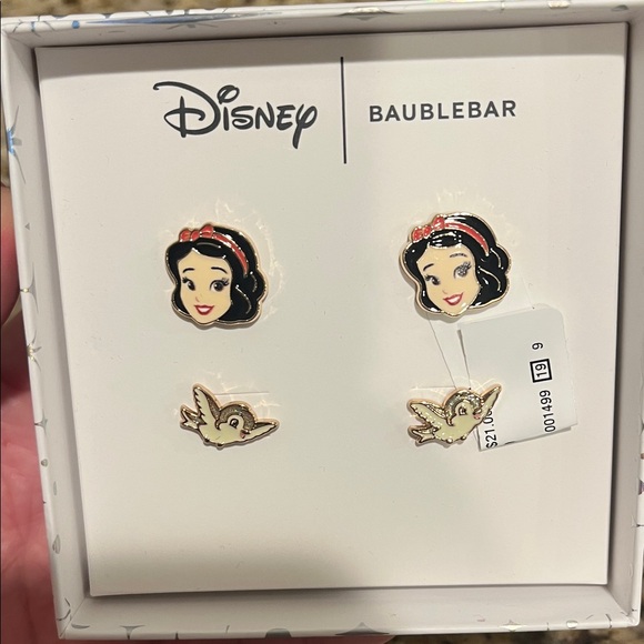Disney Jewelry - Disney BaubleBar Snow White and Bird Earrings - Black, Red, Gold